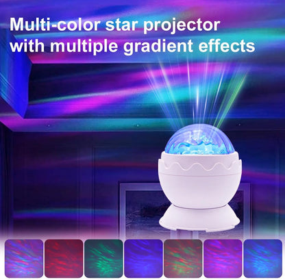 Whole Room Coverage Area Northern Lights Projector Galaxy Aurora 8 Effects Combinations with Night Light Egg Cover for Bedroom Light Sleep (White)