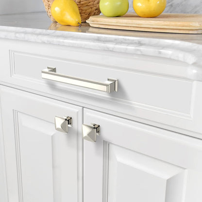 10 Pack 1-1/4Inch Shiny Brushed Satin Nickel Cupboard Drawer Knobs Kitchen Cabinet Knobs Single Hole Cabinet Handles K0003BSN