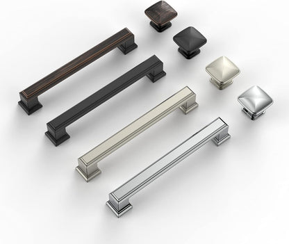 10 Pack 1-1/4Inch Shiny Brushed Satin Nickel Cupboard Drawer Knobs Kitchen Cabinet Knobs Single Hole Cabinet Handles K0003BSN