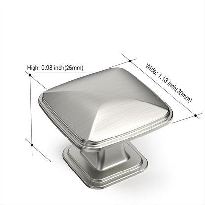 10 Pack 1-1/4Inch Shiny Brushed Satin Nickel Cupboard Drawer Knobs Kitchen Cabinet Knobs Single Hole Cabinet Handles K0003BSN