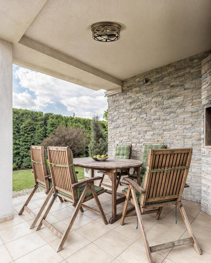 Flush Mount Ceiling Lights, 2-Light Hallway Ceiling Lighting Fixtures, 11 Inch Farmhouse Metal Cage Ceiling Lights for Entryway Kitchen, Adjustable Lamp Holders, ETL, 2 Pcs, Oil-Rubbed Bronze