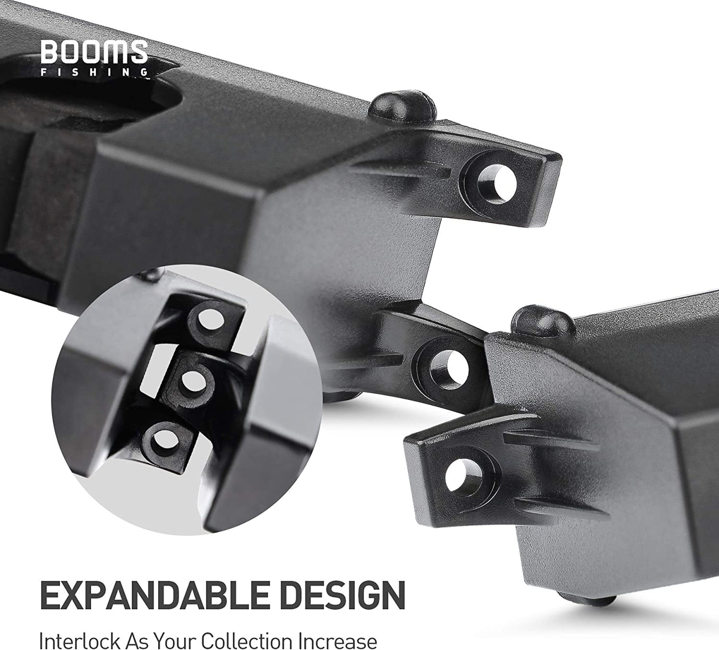 WV1 Vertical 6-Rod Rack, Fishing Rod Holders for Garage， Wider Wall Mount Fishing Pole Holder, 16.4" Black