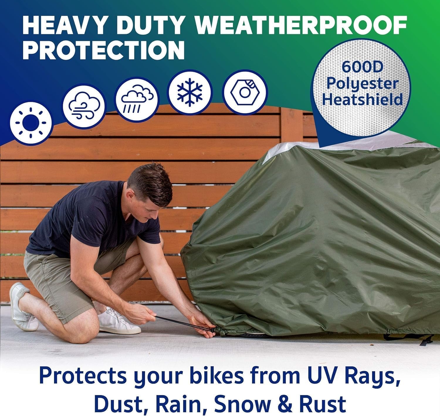 Bike Cover – Reflective Bicycle Covers for outside Storage - Waterproof & Weatherproof Garden Tarp Shelters for Bikes, Trikes, 29Ers, and Electric Bicycles