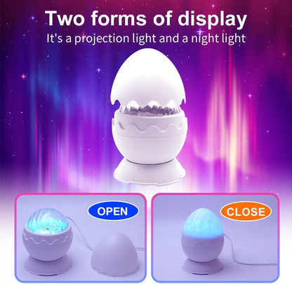 Whole Room Coverage Area Northern Lights Projector Galaxy Aurora 8 Effects Combinations with Night Light Egg Cover for Bedroom Light Sleep (White)